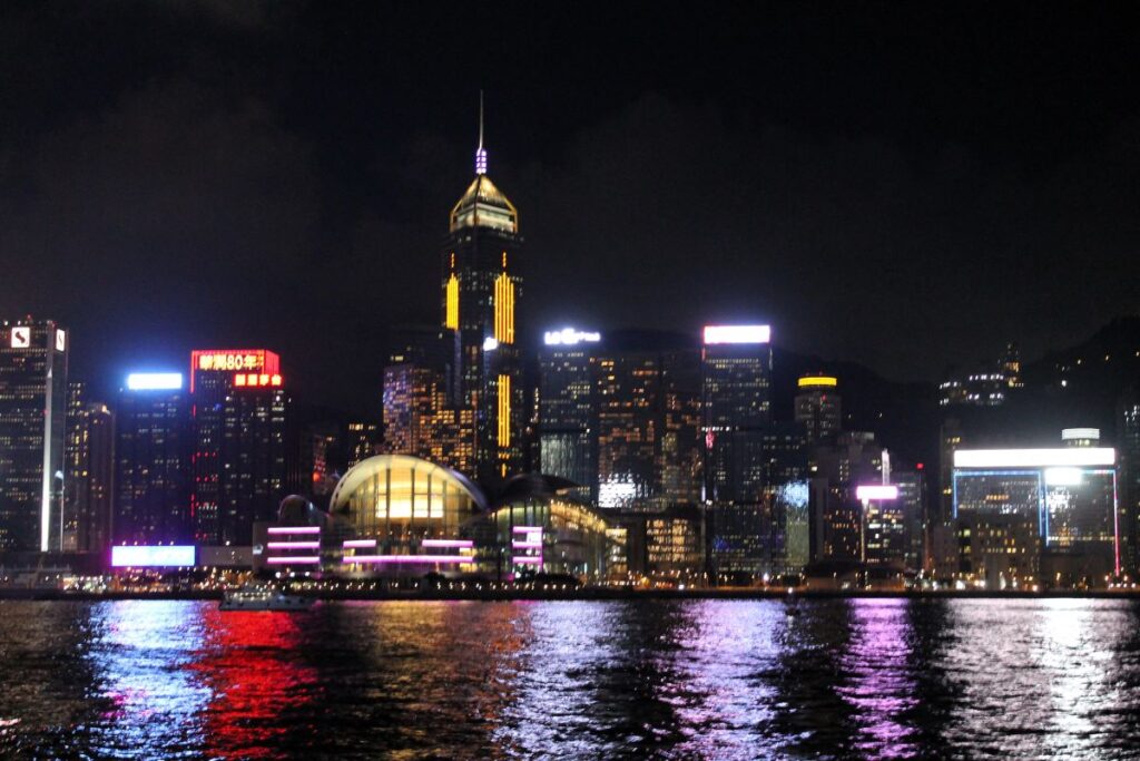 hong kong skyline at night