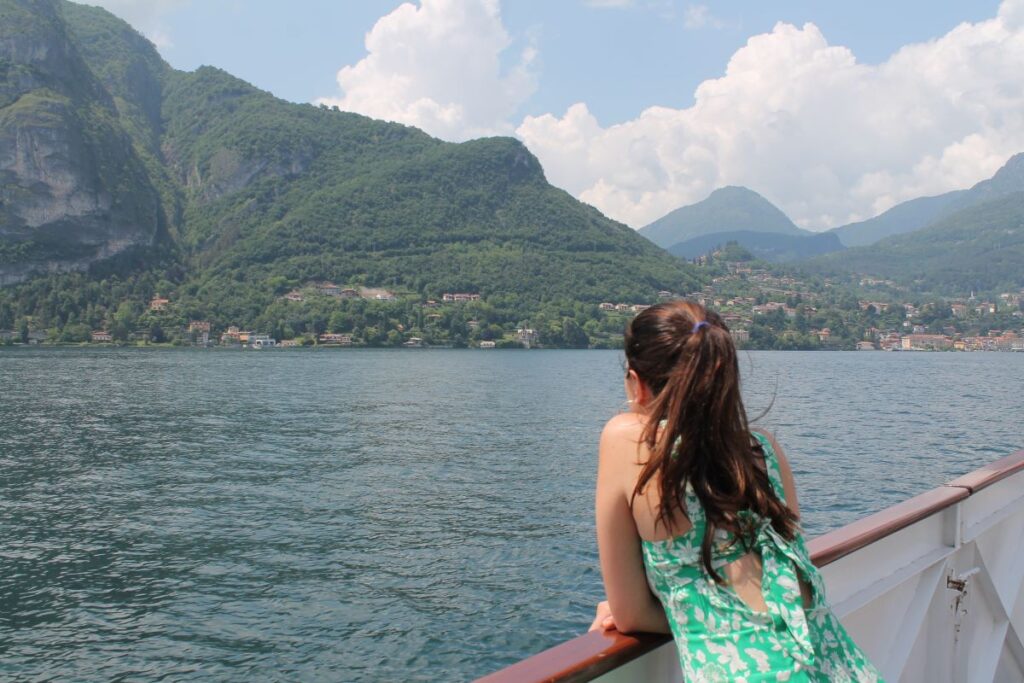 lady on ferry lake como