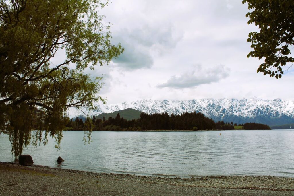 queenstown beach in winter