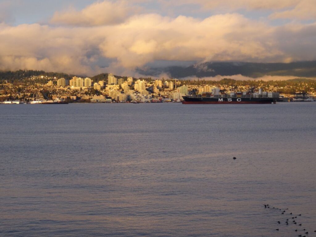 sunset over north shore vancouver