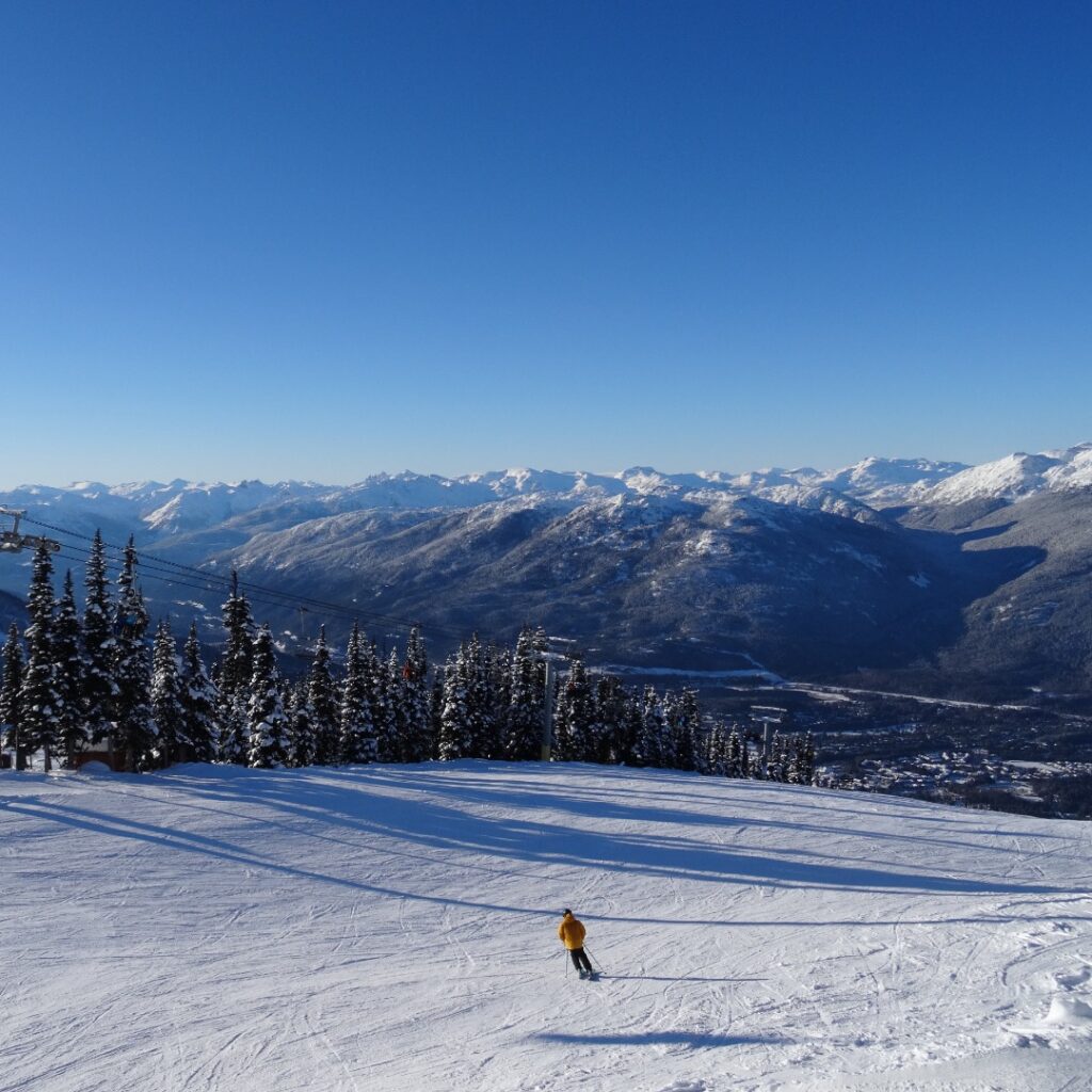 lone skier whistler mountain