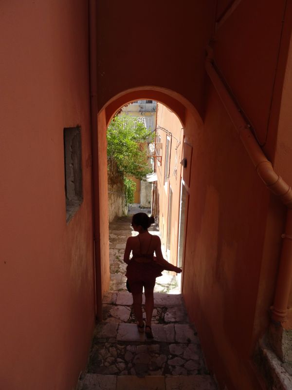 steps old corfu town