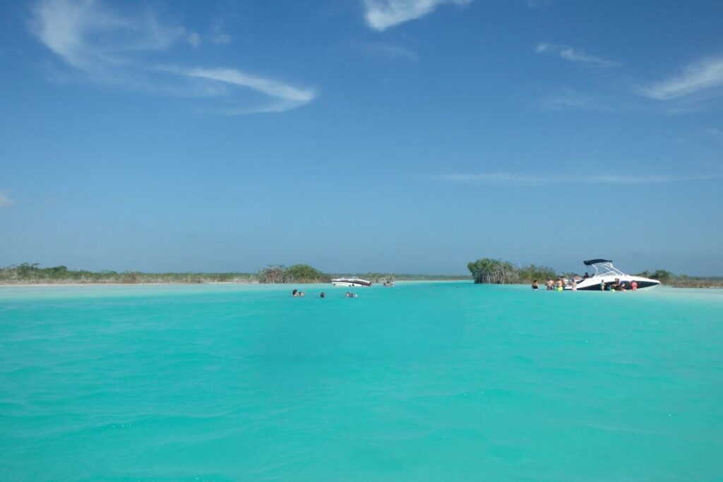 view from kayak laguna bacalar