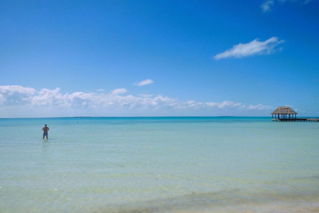 man in water isla holbox