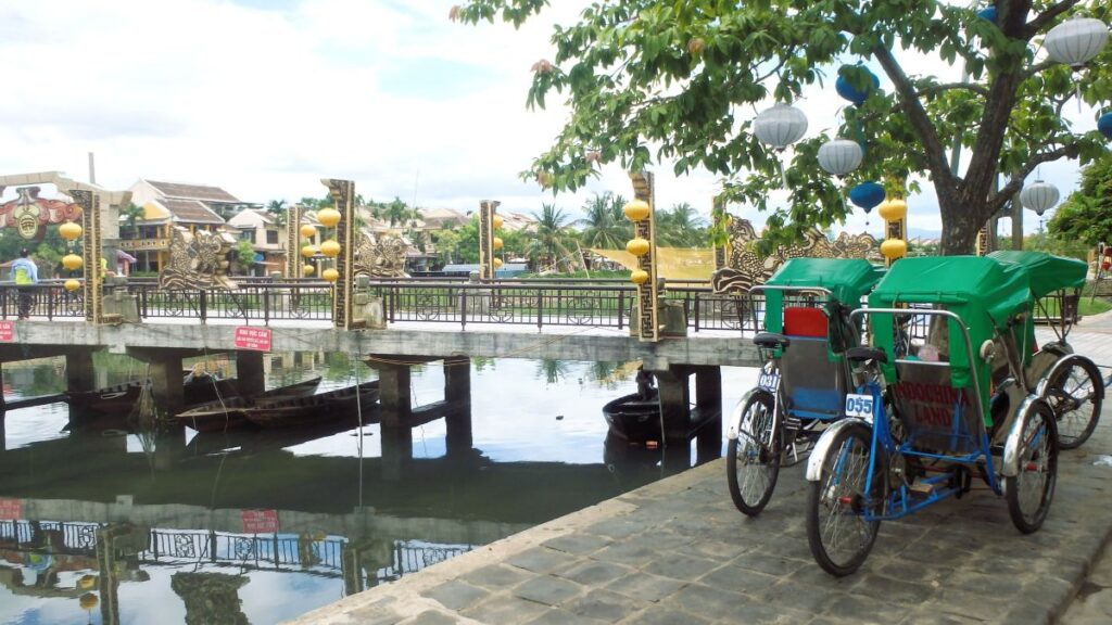 bikes by river hoi an