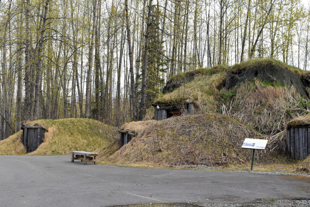 Half-subterranean dwelling at the Alaska Native Heritage Center