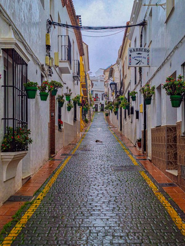 wet street estepona