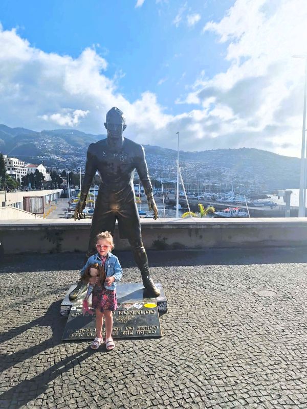 girl ronaldo statue funchal