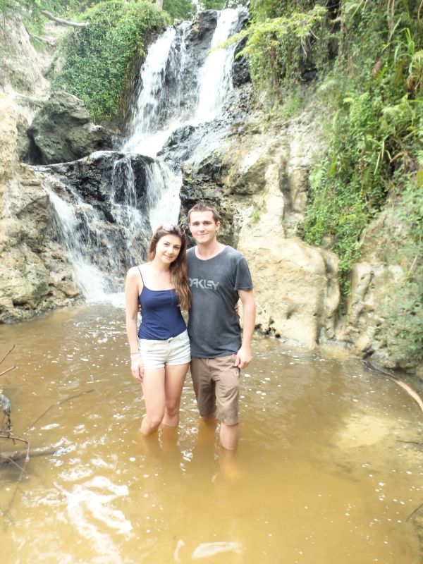 couple waterfall fairy stream