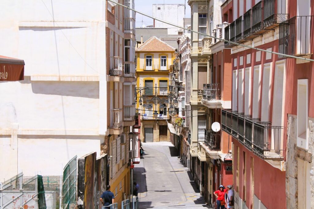 colorful street cartagena spain