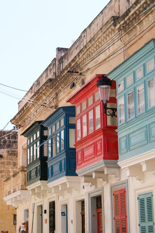 mdina balcony colorful