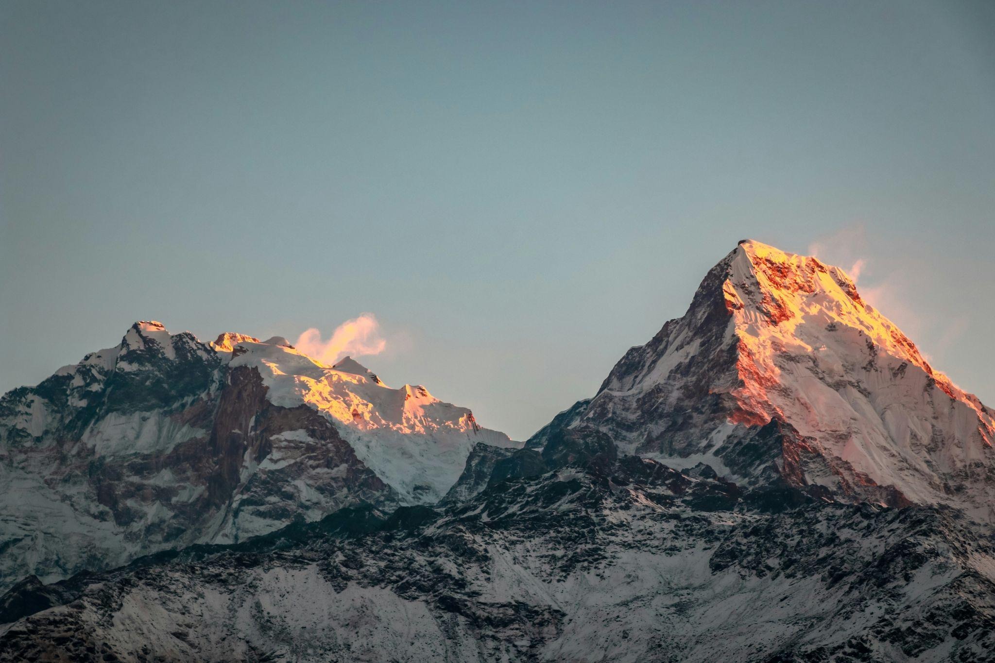annapurna range sunset